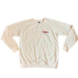 Mens L Budweiser Eagle Mountains Off White Cotton Blend Crewneck Sweatshirt NWT